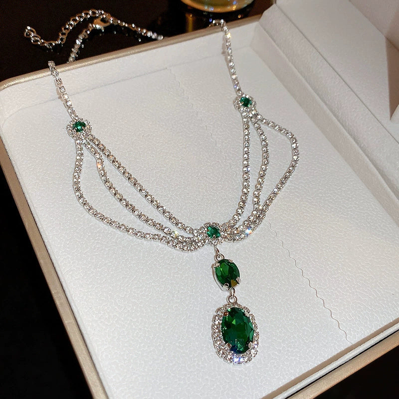 Elegant Green Necklace & Earrings Set(Available for individual purchase)