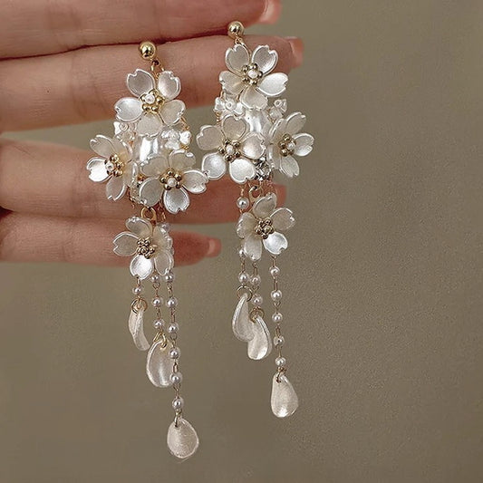 White Bouquet Earrings