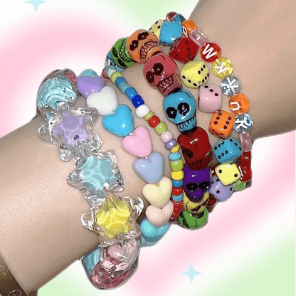 Korean Style Y2K Candy Neon Beaded Bracelet