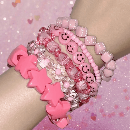 Korean Style Y2K Candy Neon Beaded Bracelet