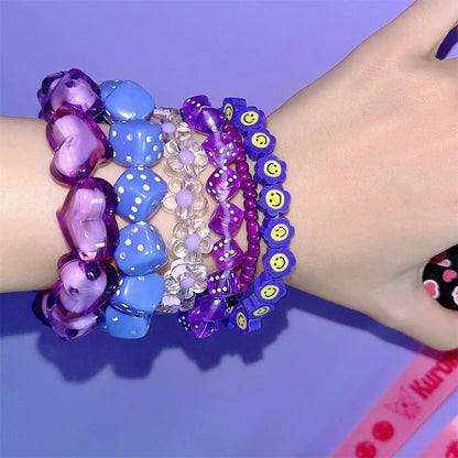 Korean Style Y2K Candy Neon Beaded Bracelet