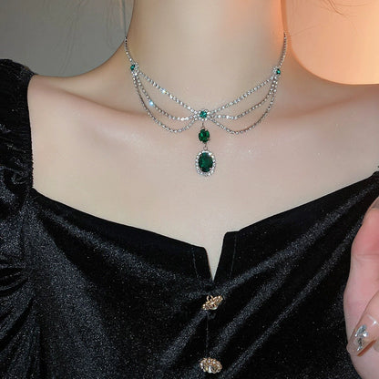 Elegant Green Necklace & Earrings Set(Available for individual purchase)