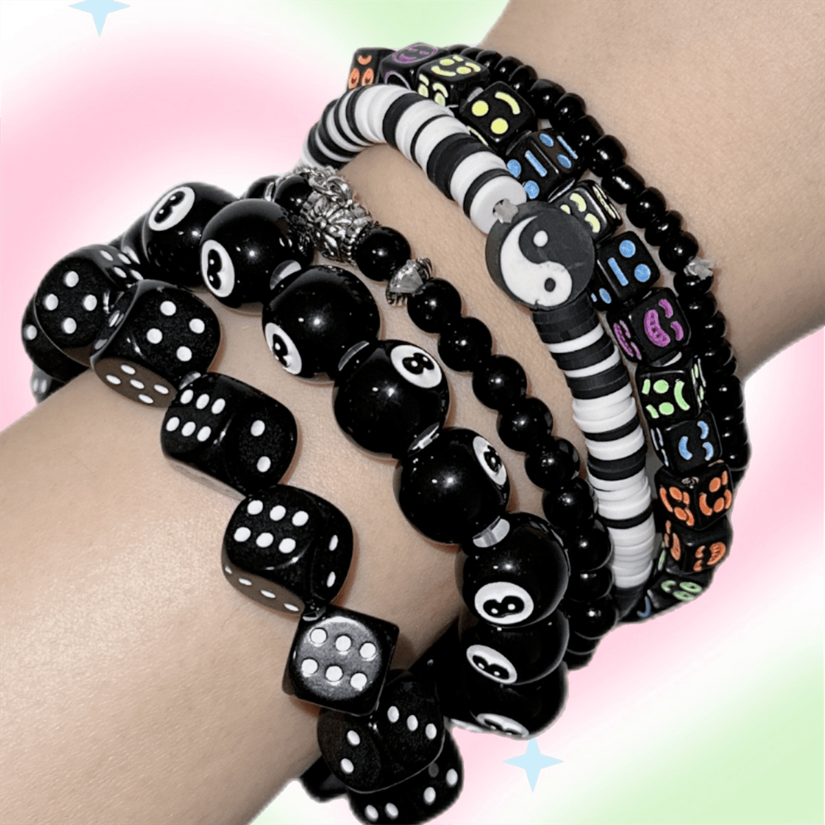 Korean Style Y2K Candy Neon Beaded Bracelet