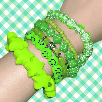 Korean Style Y2K Candy Neon Beaded Bracelet