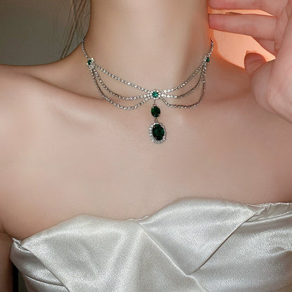 Elegant Green Necklace & Earrings Set(Available for individual purchase)